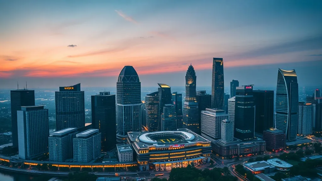 A high-angle architectural shot of the Singapore central bus